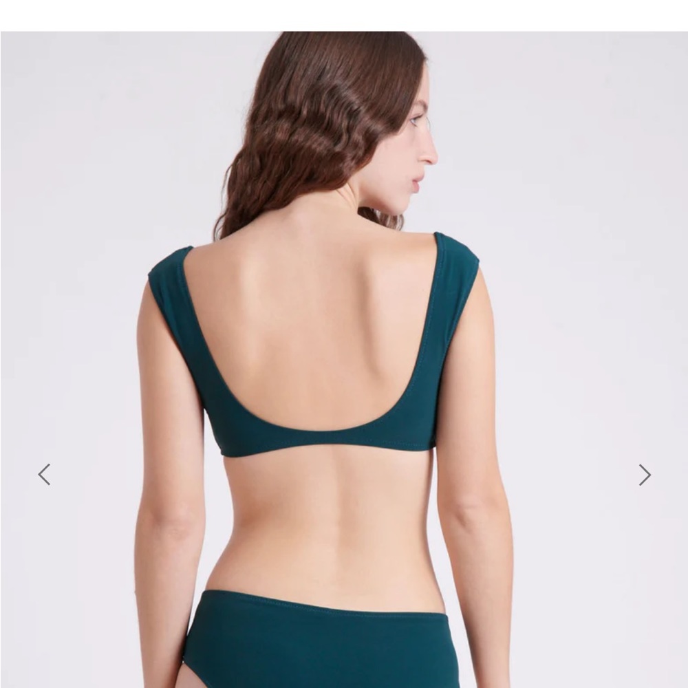 Araks Flora Bikini Top Size Large in Phthalo (Dark Green)